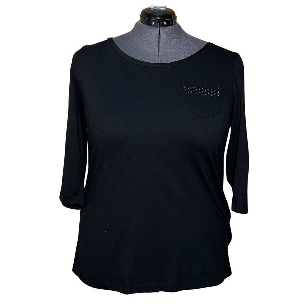 Lane Bryant Black Relaxed Fit Long Sleeve T-Shirt (Size 18/20W)